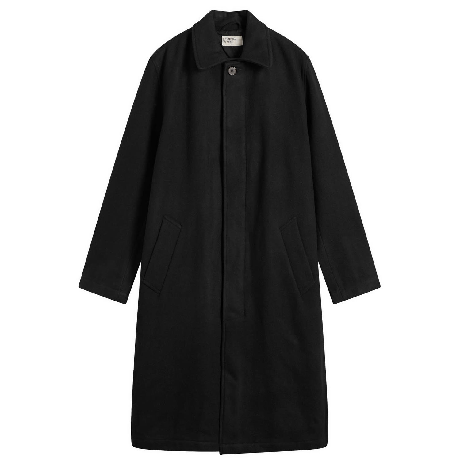 Палта Universal Works Universal Works Mowbray Wool Mac Coat, Size Small Черно | 33104-BLK, 0