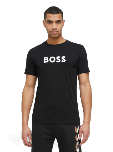 Тениска BOSS Organic-Cotton Relaxed Fit T-Shirt Черно | 50491706