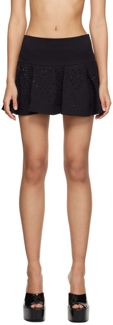 Пола Blumarine Rhinestone Decorated Mini Skirt Черно | P322F016A, 0