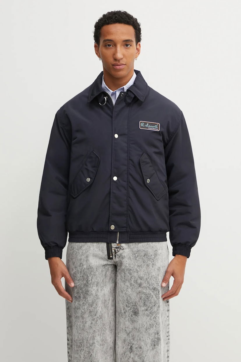 Яке бомбър Lacoste Padded Bomber Jacket with Collar and Chest Patch Тъмно синьо | BH5167