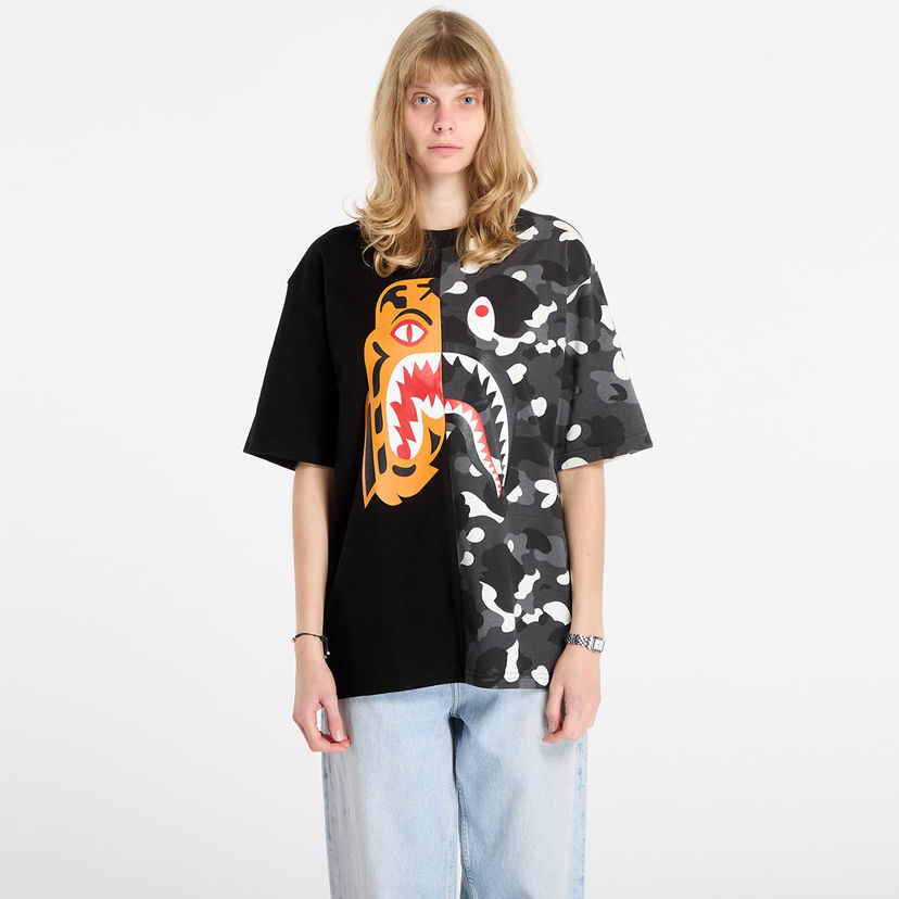 Тениска BAPE City Camo Tiger Shark Relaxed Fit T-Shirt Многоцветен | 001CSL801301MBLK