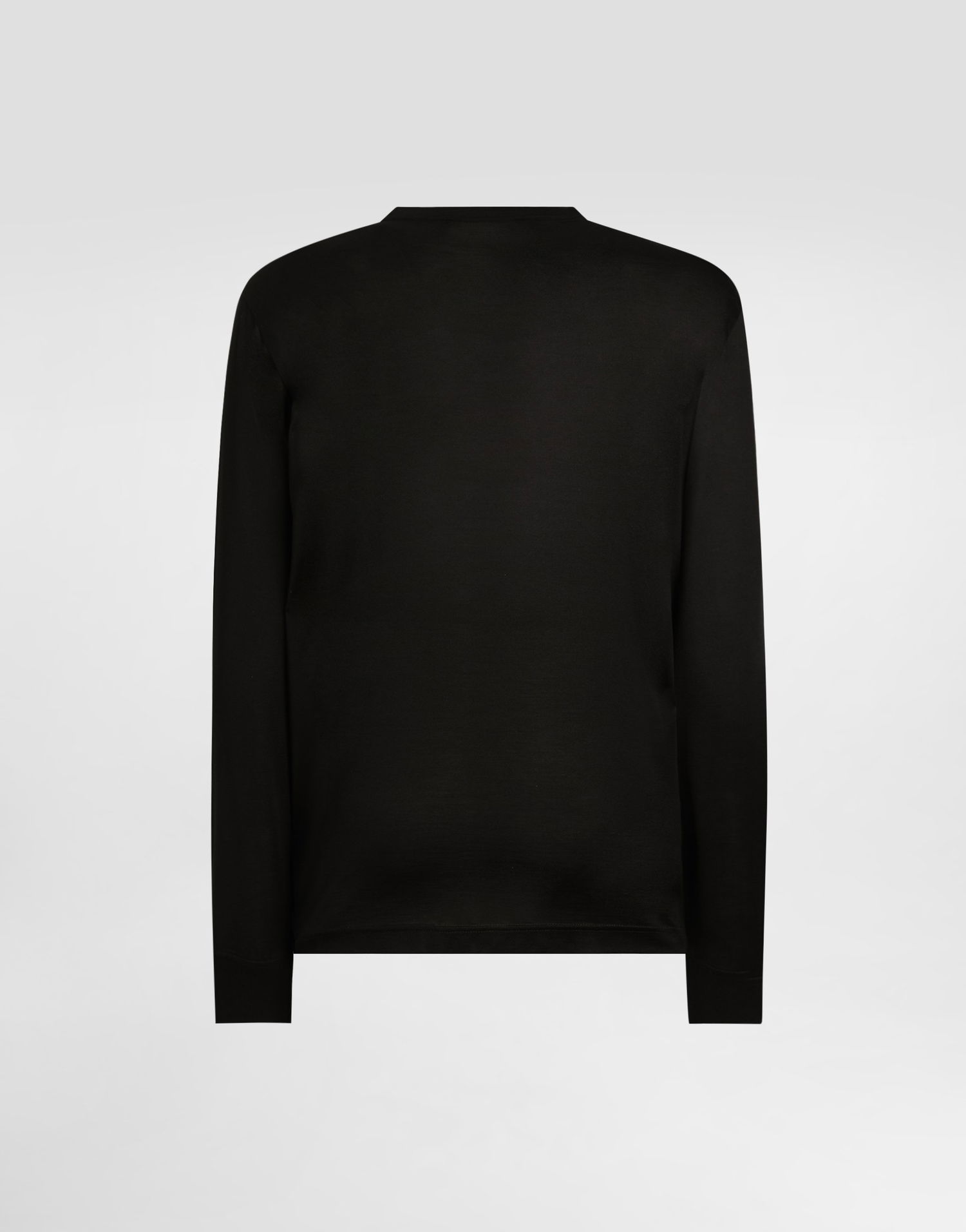 Тениска Dolce & Gabbana Dolce & Gabbana Serafino Long Sleeve Silk T-shirt Черно | G8SX7ZFU75FN0000, 1
