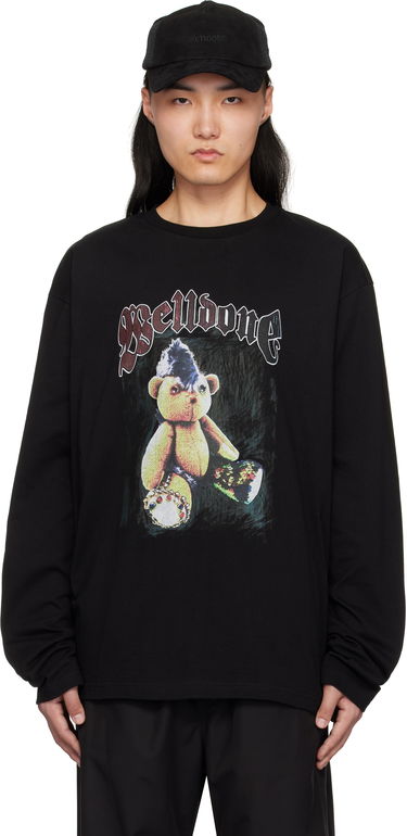 Тениска We11done We11done Punk Teddy Graphic Long Sleeve T-Shirt Черно | WD-TT0-25-748-U-BK, 0