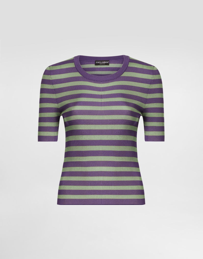Пуловер Dolce & Gabbana Dolce & Gabbana Striped Short Sleeve Sweater Лилаво | FXXAAZJAIRRV9644