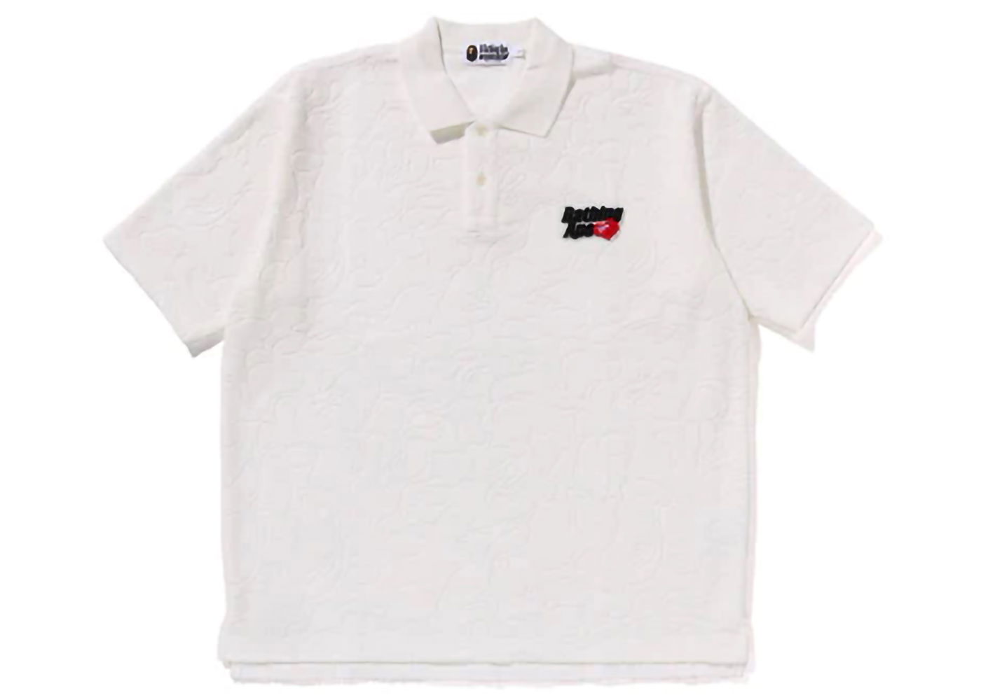 Поло тениска BAPE BAPE Line Camo Terry Towel Ape Head One Point Polo White Бяло | 1K30-112-301, 0