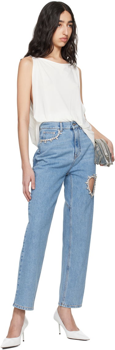 Дънки Area AREA Crystal Heart Cutout Jeans Синьо | 0000PA0069DE01, 4