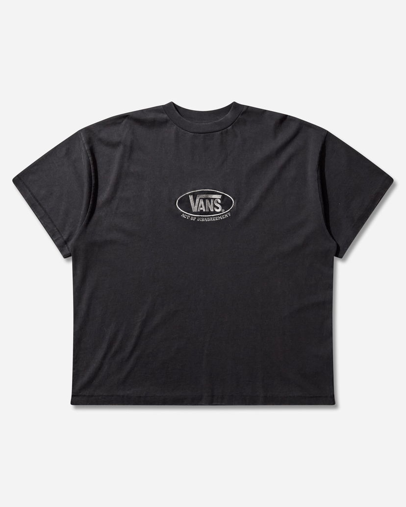 Тениска Vans Act of Disagreement Oval Logo Washed T-Shirt Черно | VN000TR3EMQ1