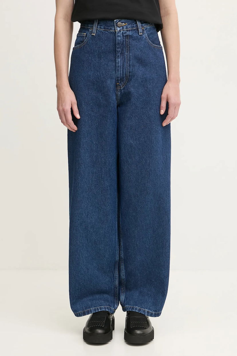 Дънки Carhartt WIP Jeans High Waist Brandon Синьо | I035892.106
