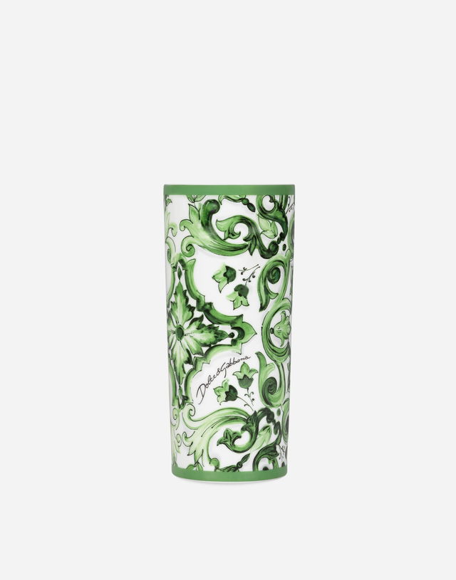 Ornate Pattern Cylindrical Porcelain Vase
