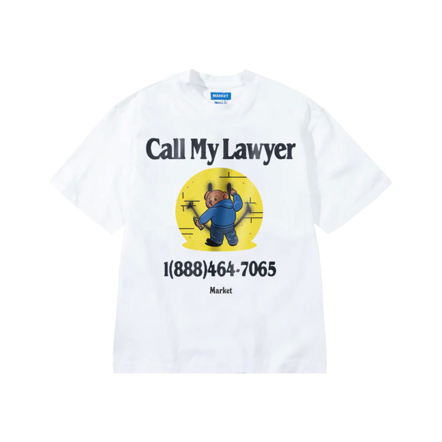 Тениска MARKET Smiley Call My Lawyer Bear T-Shirt Бяло | SS0188-WHITE, 0