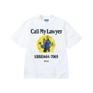 Тениска MARKET Smiley Call My Lawyer Bear T-Shirt Бяло | SS0188-WHITE, 0