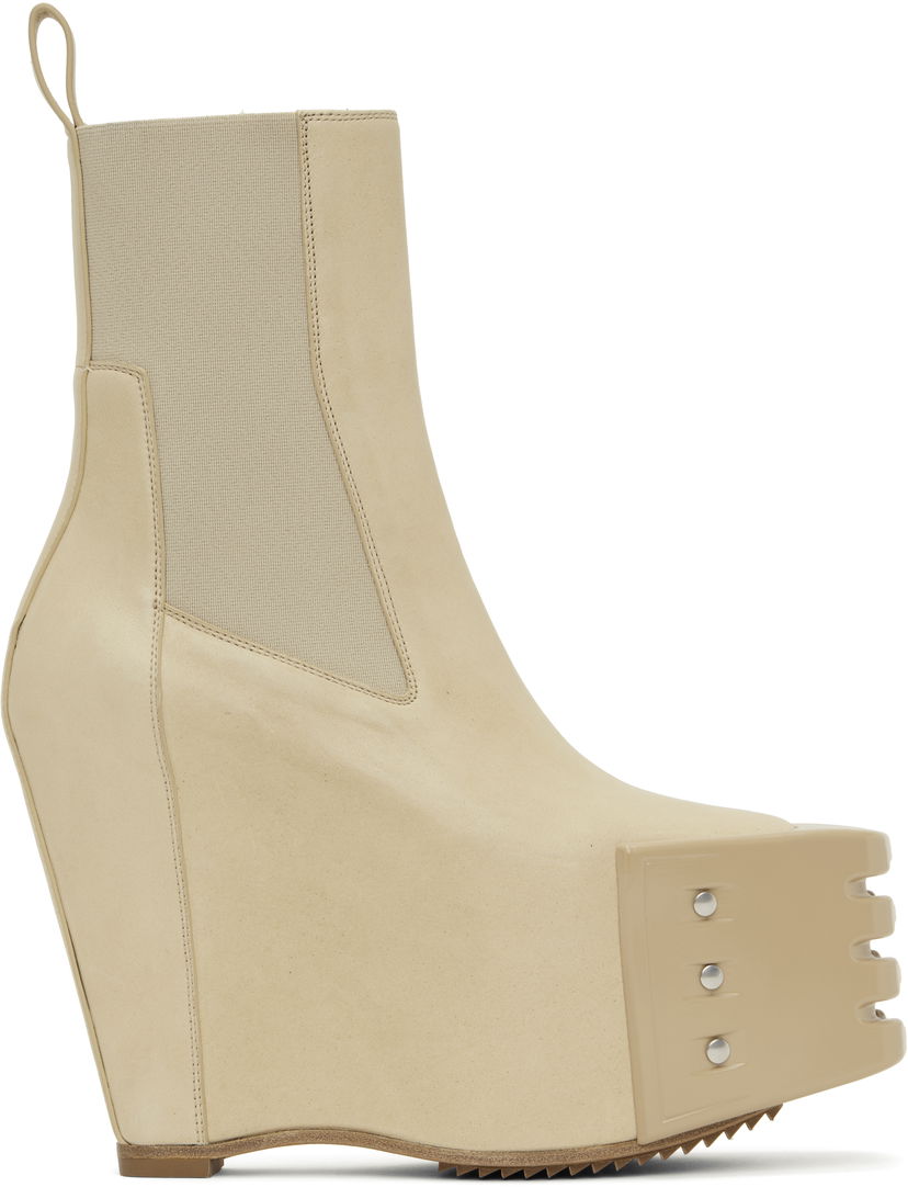 Облекло Rick Owens Rick Owens Hollywood Grilled Wedge Beatle Chelsea Boots Бежово | RP01E7848 LBHGR