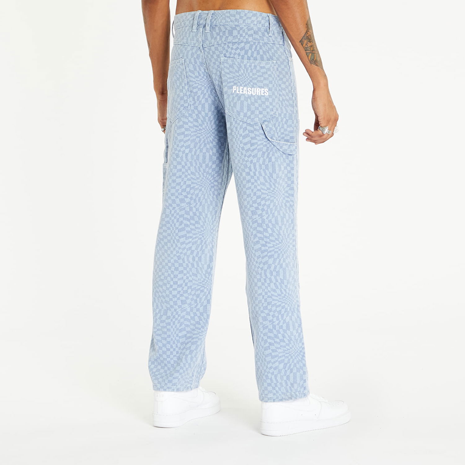 Панталони Pleasures Washy Double Knee Work Pants Blue Синьо | P23F008 BLUE, 1