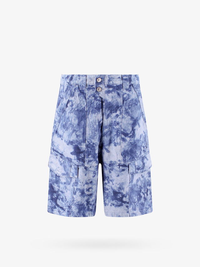 Blue Tie Dye Denim Cargo Shorts