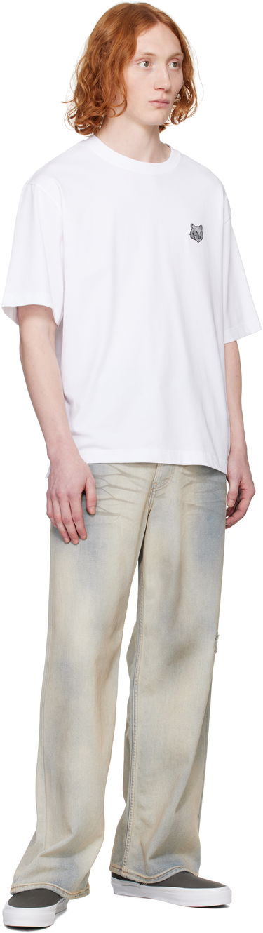 Тениска MAISON KITSUNÉ Maison Kitsuné Fox Head Patch Oversize T-Shirt Бяло | OM00128KJ0119, 3