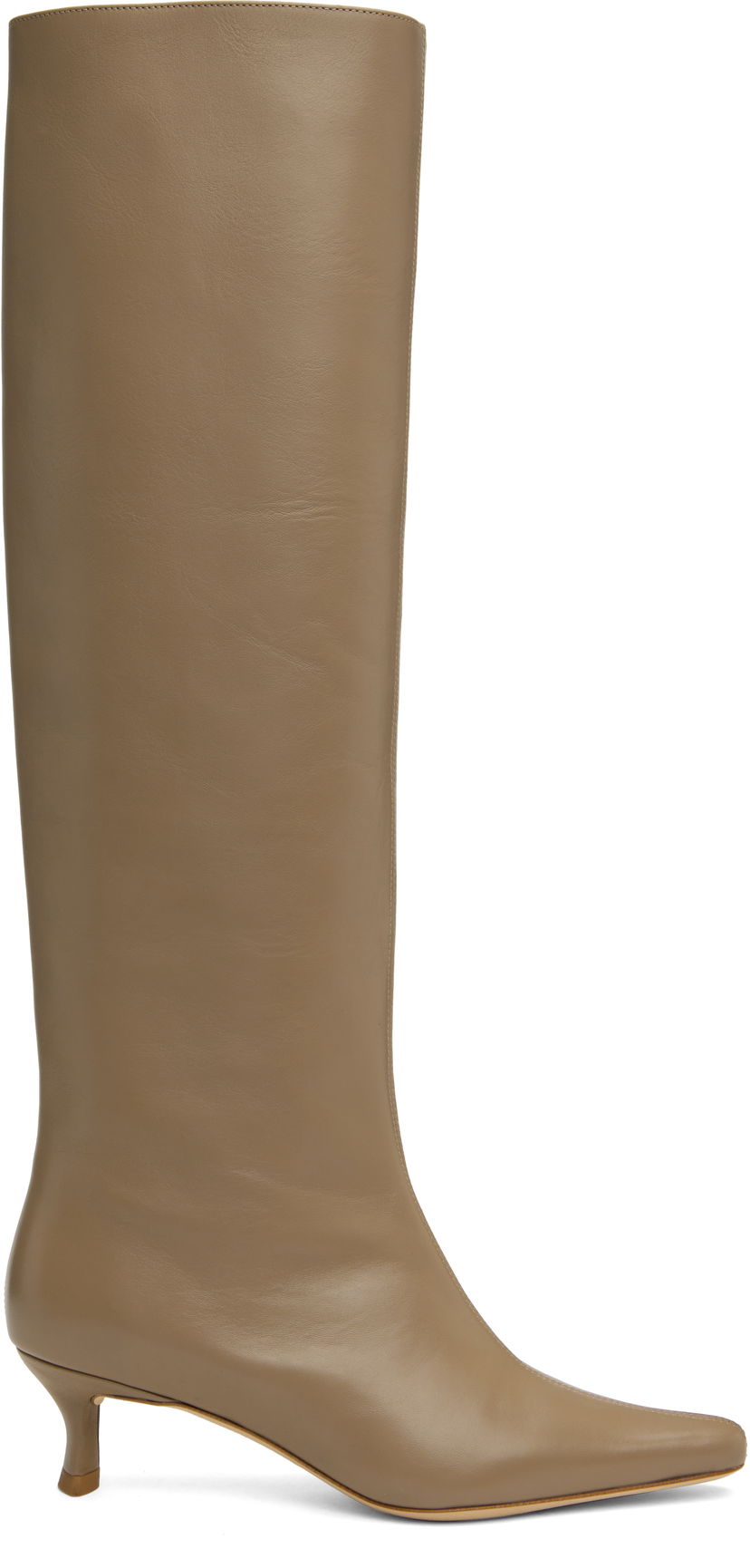 Кецове и обувки BY FAR BY FAR Stevie 42 Kitten Heel Tall Boots Бежово | MWFBO066CL013BG017PL
