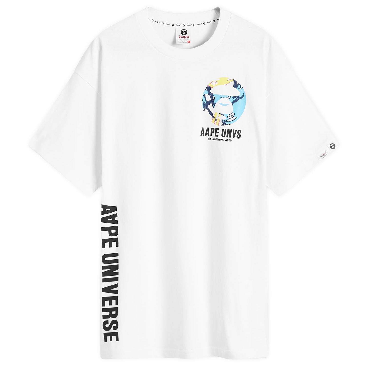 Тениска AAPE by A Bathing Ape AAPE Graffiti Back Stamp T-Shirt, Size Small Бяло | AAPTEM1455XXMWHX, 0