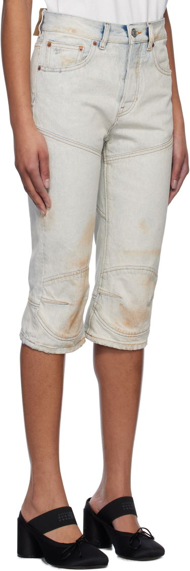Къси панталони Maison Margiela MM6 Maison Margiela Panel Sprayed Capri Denim Shorts Синьо | S52MU0130 M30018, 1