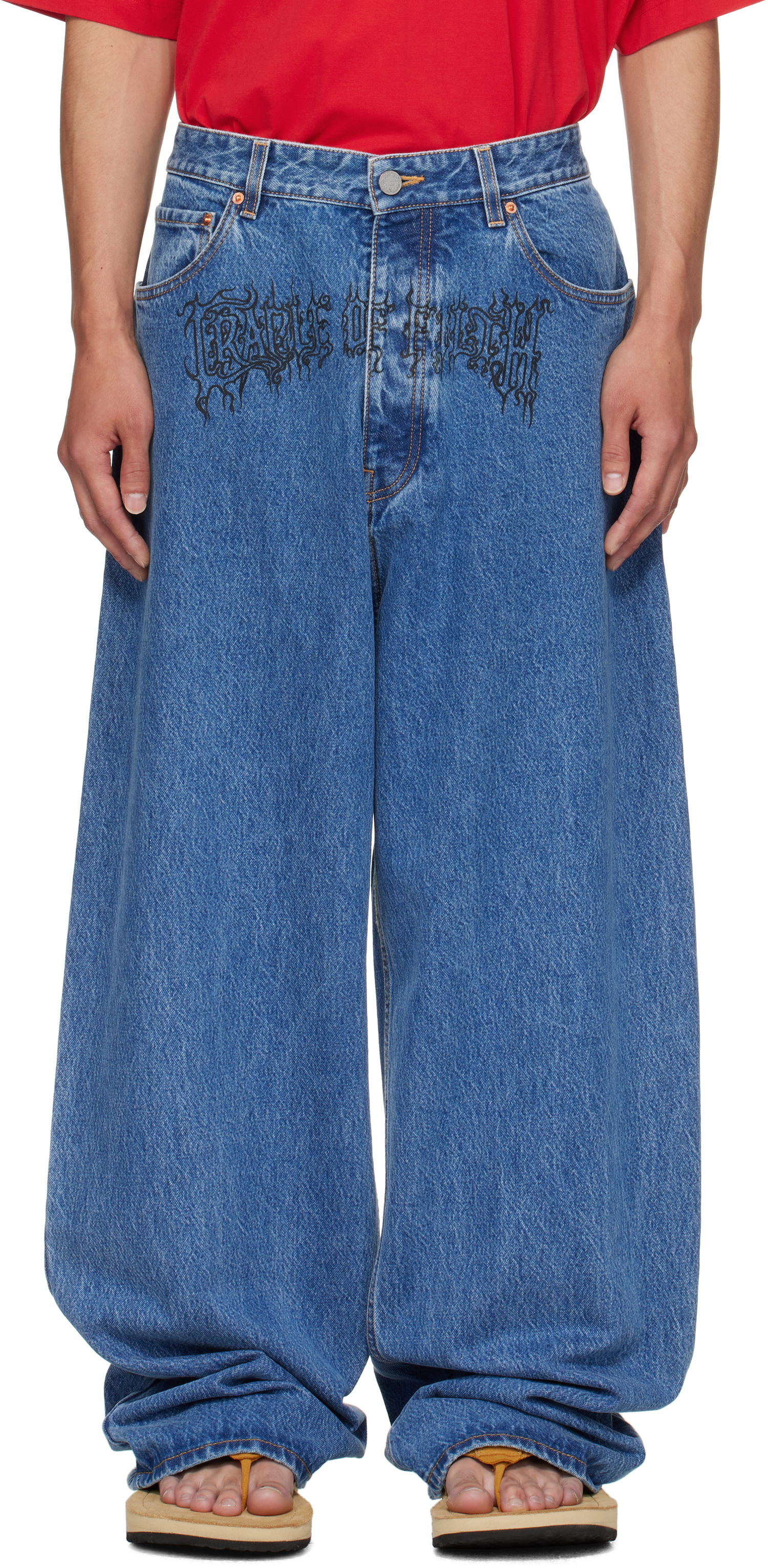 Дънки VETEMENTS Vetements Cradle of Filth Baggy Jeans Синьо | UH76DP150LB2, 0