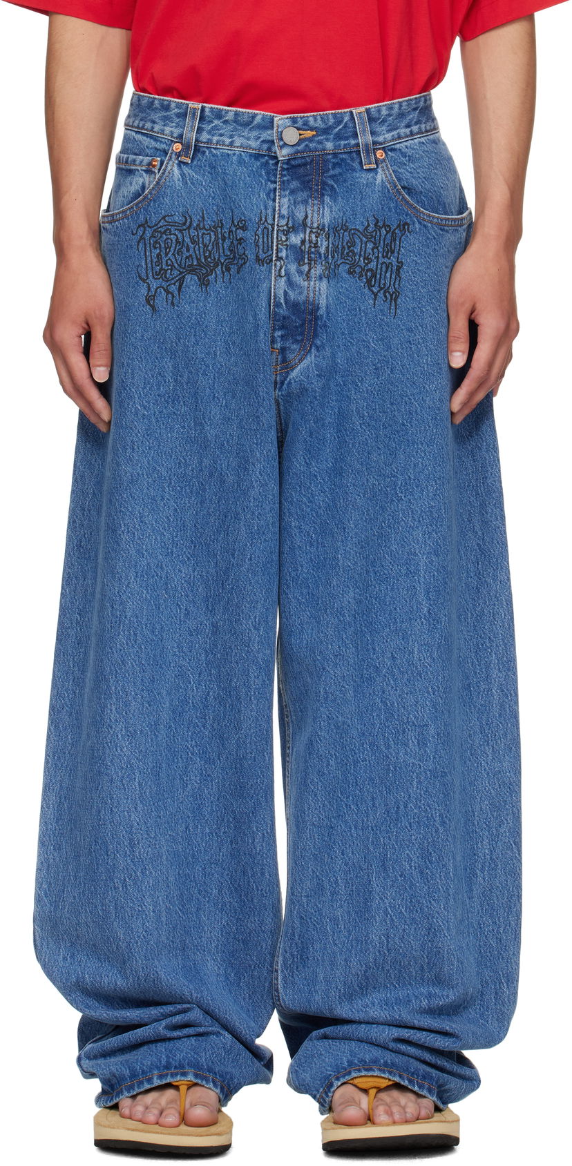 Дънки VETEMENTS Vetements Cradle of Filth Baggy Jeans Синьо | UH76DP150LB2