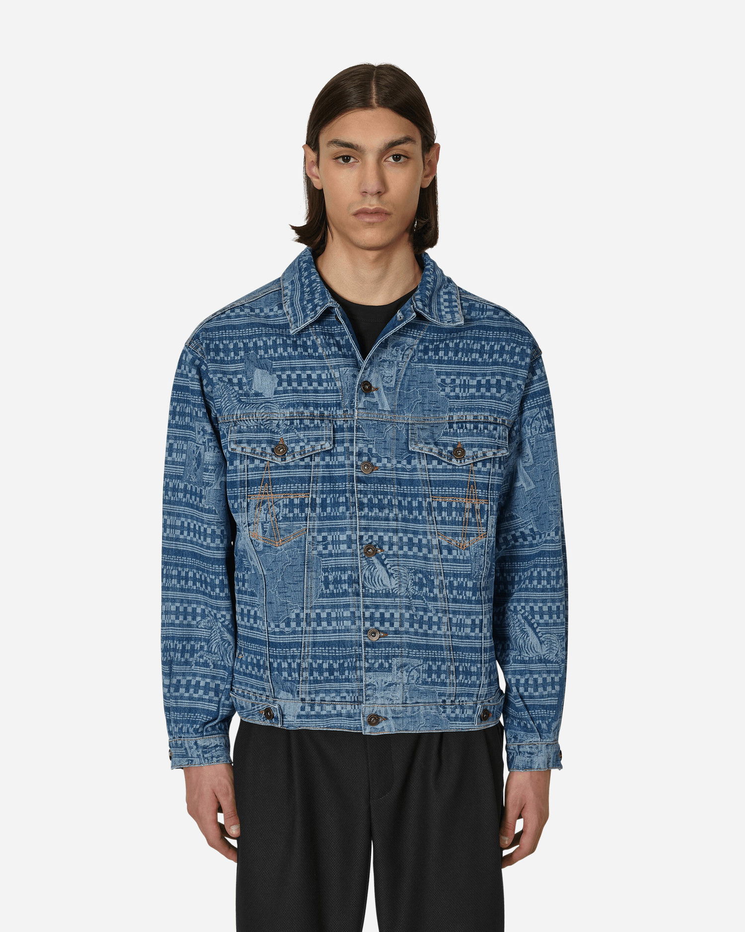 Яке Ahluwalia Kampala Denim Jacket Синьо | M-AHLU-DE001-SS23-FA6  LI, 0