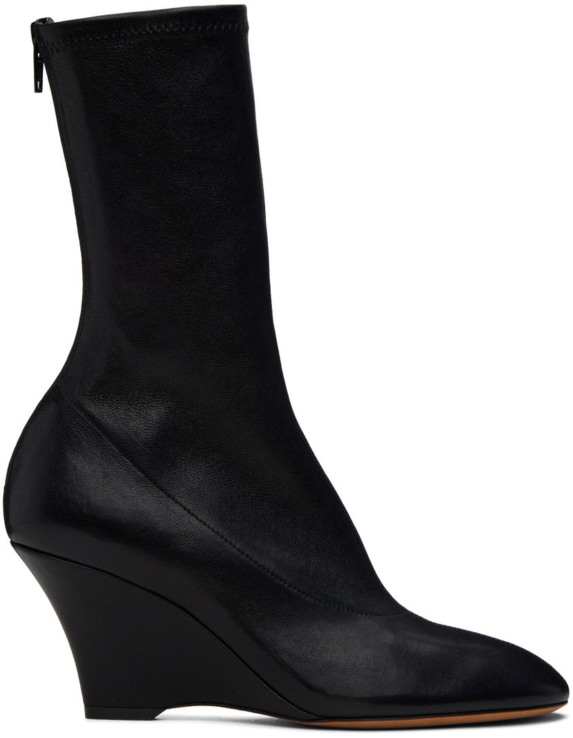 Кецове и обувки Khaite Khaite Apollo Wedge Ankle Boots Черно | F1083-836