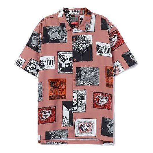Риза Li-Ning Li-Ning x Disney x Keith Haring Mickey Mouse Print Short Sleeve Shirt Розово | ASHR081-1
