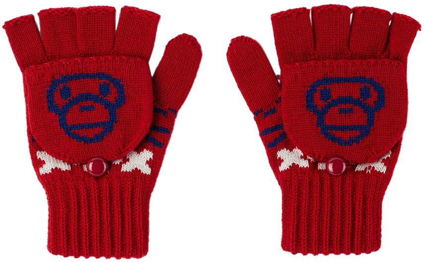 Ръкавици BAPE Baby Milo Nordic Gloves Червено | 002GDI803007K, 0