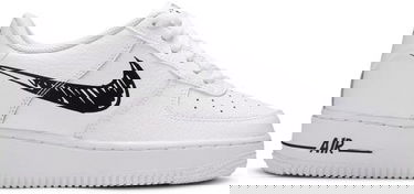 Кецове и обувки Nike Air Force 1 Sketch Black Swoosh GS Бяло | DM3177-100, 0