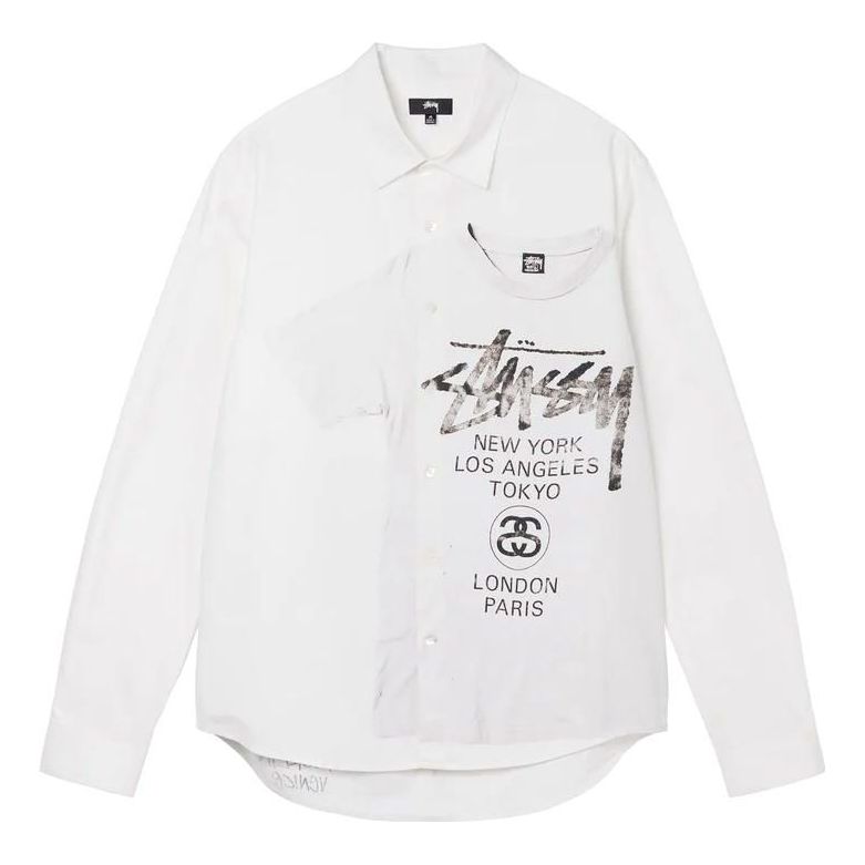 Риза Stüssy World Tour Logo Shirt Бяло | 1110249