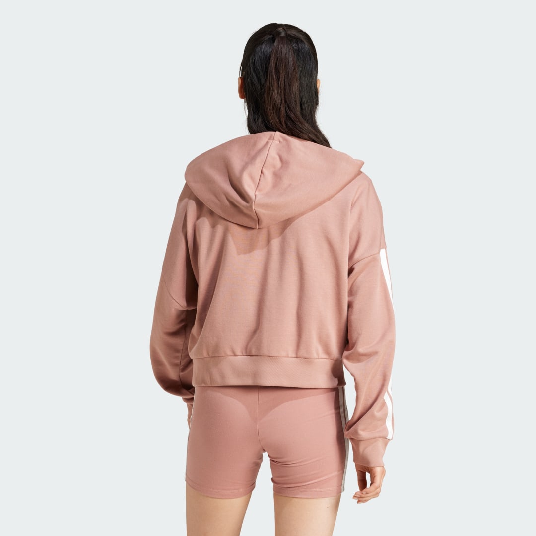 Суитчър adidas Performance 3-Stripes Quarter-Zip Hoodie Розово | JN1957, 1