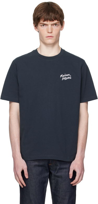 Тениска MAISON KITSUNÉ Maison Kitsuné Handwriting Comfort T-Shirt Тъмно синьо | MM00126KJ7025, 0