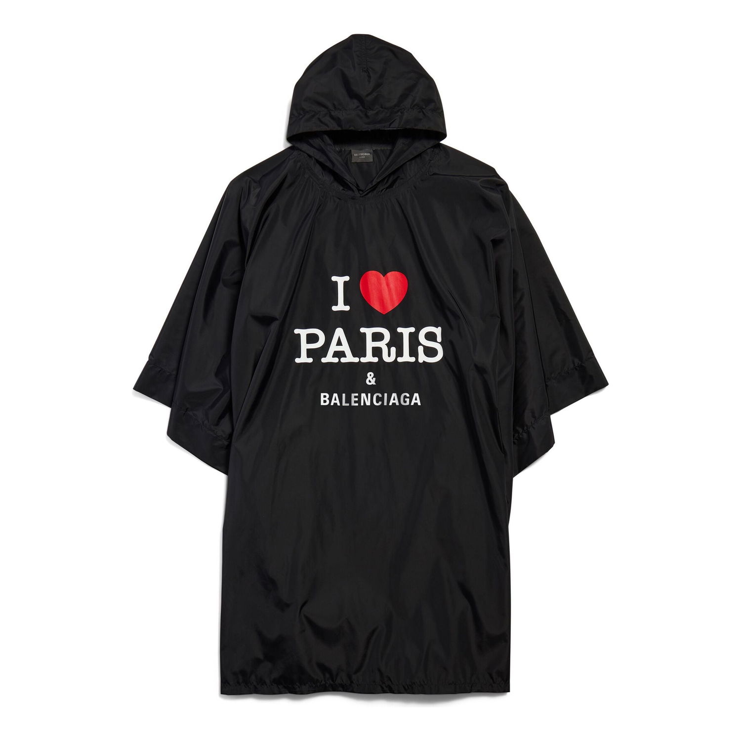 Ветровка Balenciaga Balenciaga I Love Paris Poncho Черно | 812055TRO591000, 0
