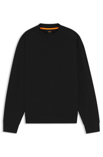 Суитчър BOSS Oversized Cotton Blend Sweatshirt Черно | 50543467