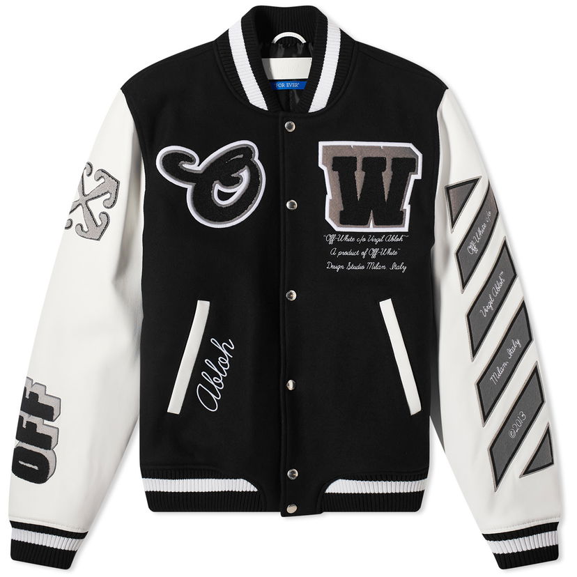 Яке Off-White Wool Varsity Jacket Черно | OMJA122C99LEA0021010