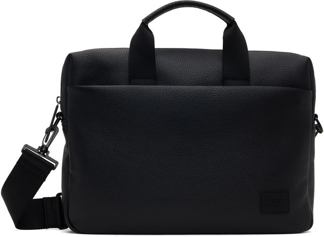 Grained Faux-Leather Briefcase