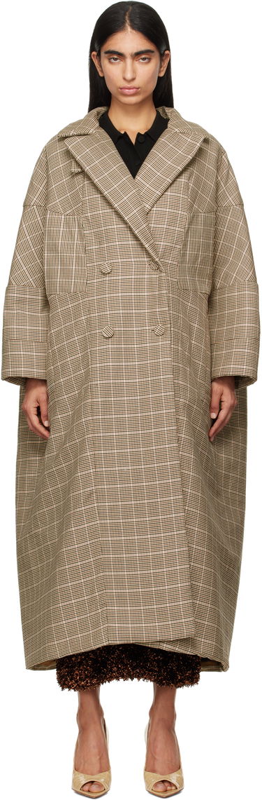 Палта Dries Van Noten Dries Van Noten Long Plaid Coat Кафяво | 242-010211-9352, 0