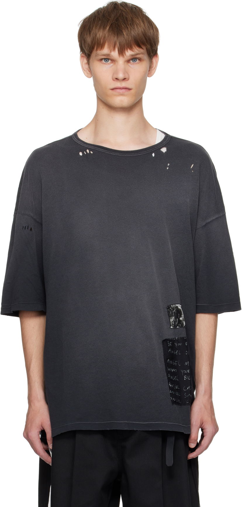 Тениска Ann Demeulemeester Ann Demeulemeester Dieter High-Comfort T-Shirt Черно | B0013222-FA637-098