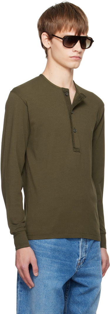 Пуловер Tom Ford TOM FORD Stretch Rib Henley Черно | JHL019-JMC067, 4