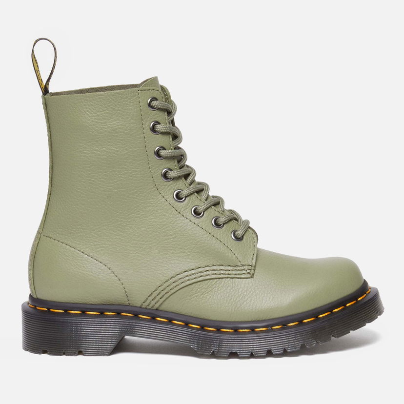 Кецове и обувки Dr. Martens 1460 Pascal Virginia Leather 8-Eye Boots - Muted Olive Сиво | 31693357