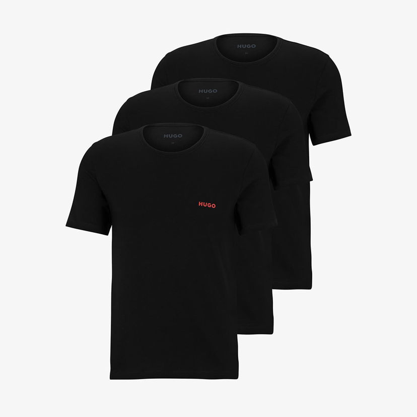 Тениска BOSS 3-Pack Crew Neck Cotton T-Shirts Черно | 50493972-001