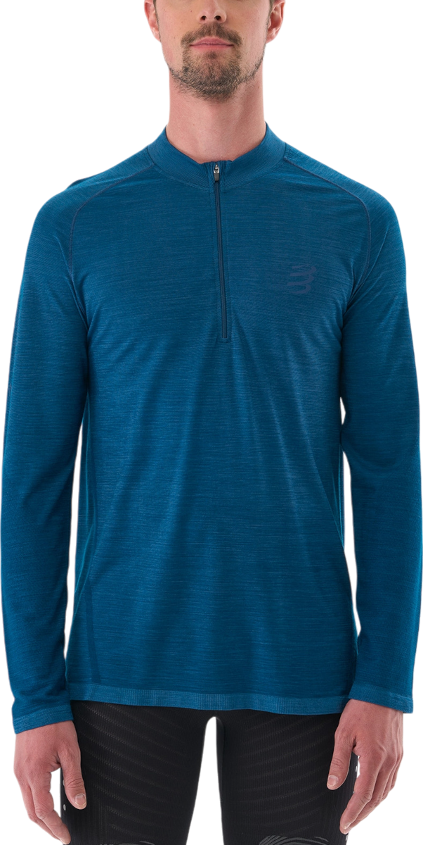 Тениска Compressport Men's Long Sleeve Running T-Shirt Синьо | atsm4885101l, 0