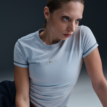 Тениска Nike Sportswear Chill Knit Cropped Slim Fit T-Shirt Синьо | HV6525-440, 2