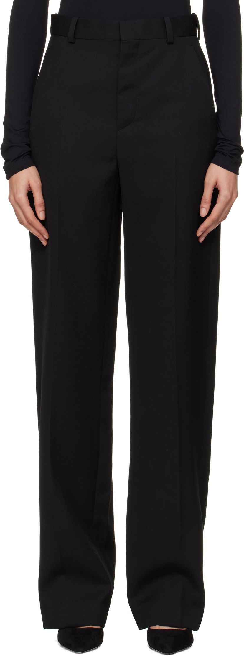 Панталони WARDROBE.NYC Straight Leg Trousers Черно | W2214F24WO