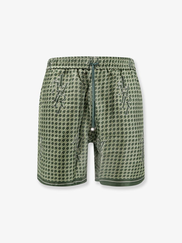 Green Patterned Shorts