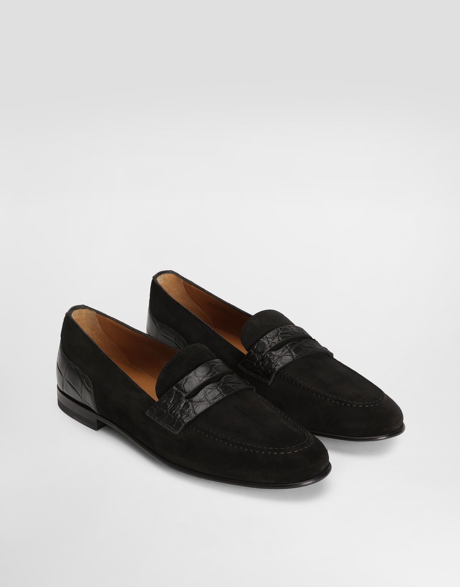 Аксесоари Dolce & Gabbana Dolce & Gabbana Split Calfskin and Alligator Loafers Черно | A50717A2E228B956, 1