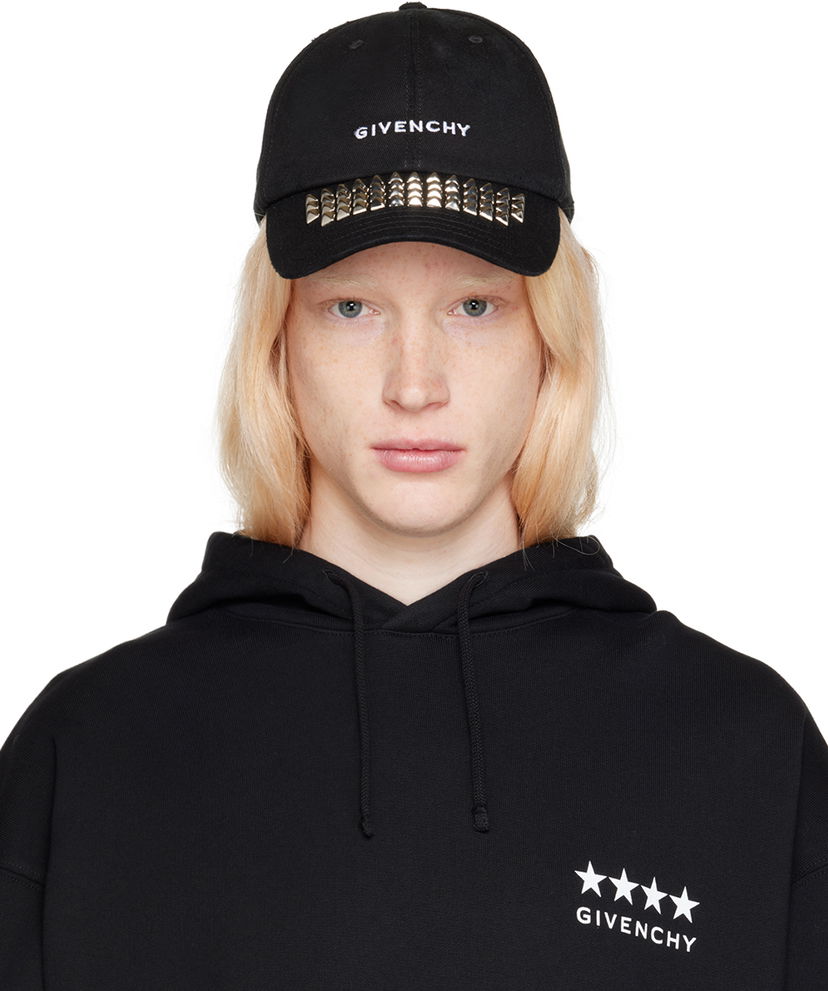 Шапка с козирка Givenchy Stud Cap Черно | BPZ022P0TL