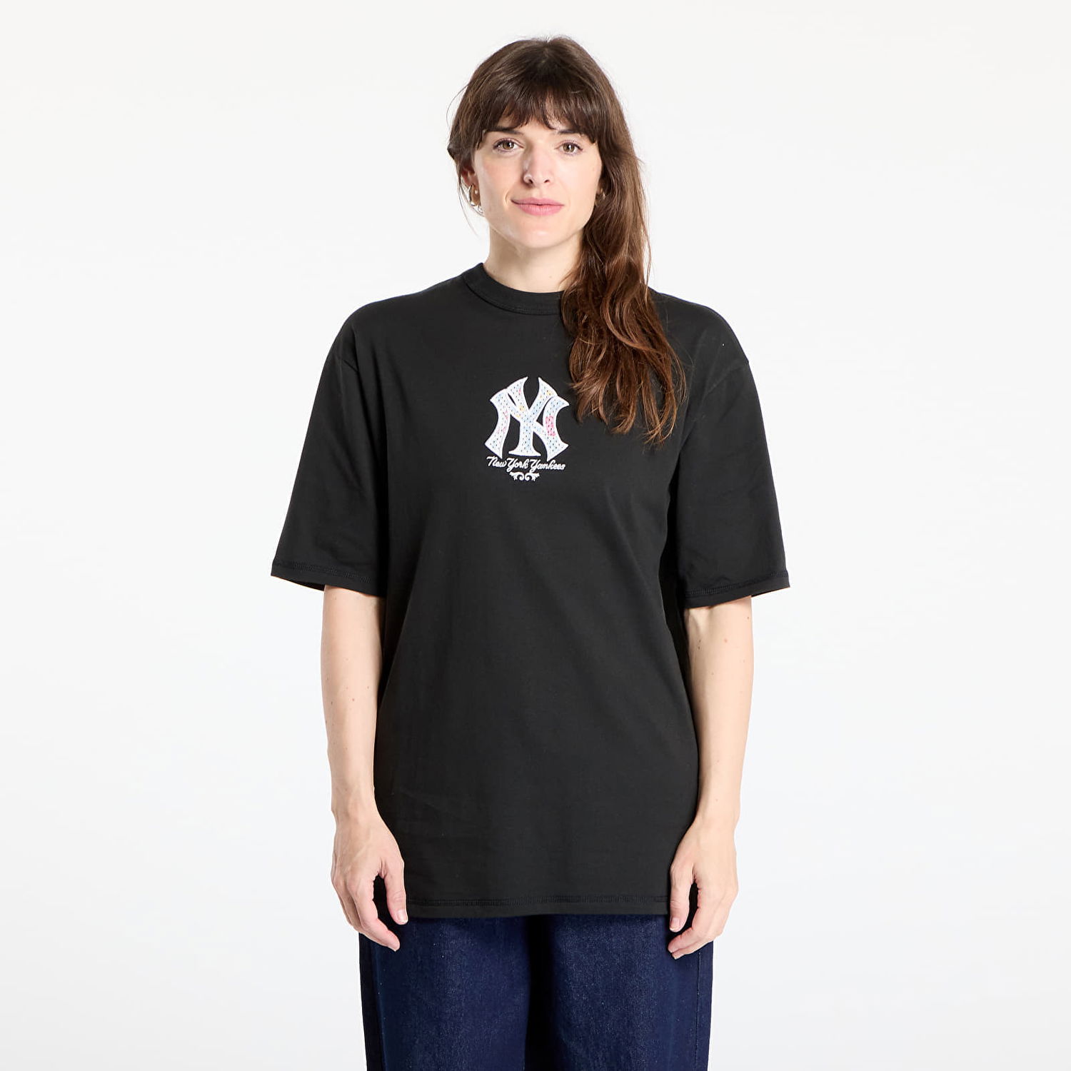 Тениска New Era New York Yankees MLB Infill Oversized T-shirt Черно | 60667838, 1