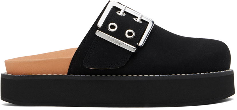 Кецове и обувки GANNI GANNI Buckle Platform Mules Черно | S2524
