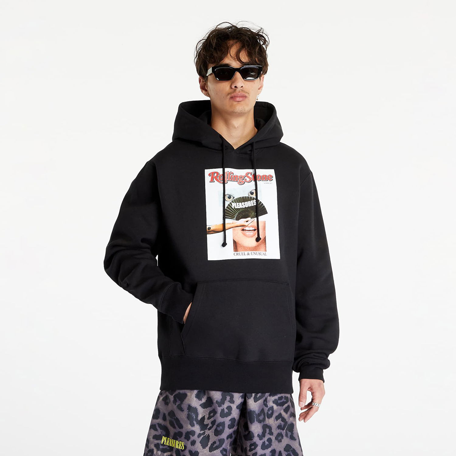 Суитчър Pleasures Rolling Stone Hoodie Черно | P23SU055 BLACK, 0